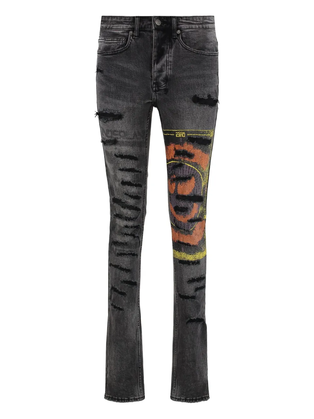 Ksubi ripped graphic-print jeans Grijs