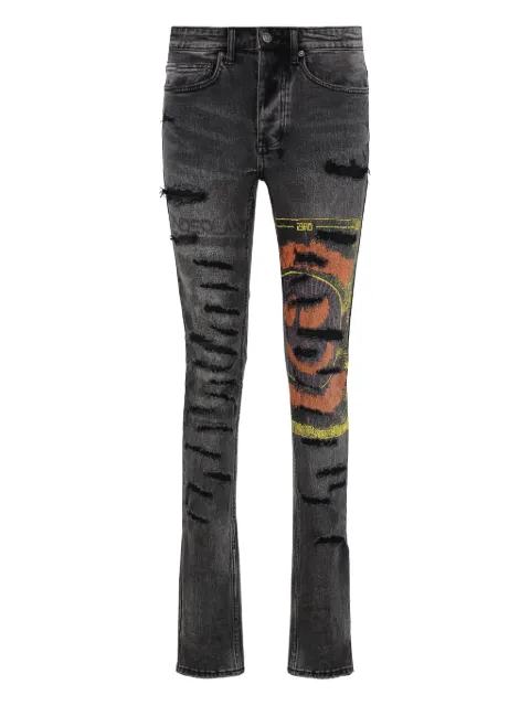 Ksubi ripped graphic-print jeans