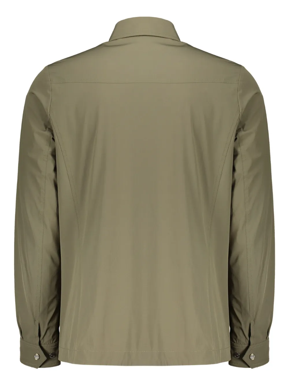 Moorer classic collar pocketed shirt jacket Groen