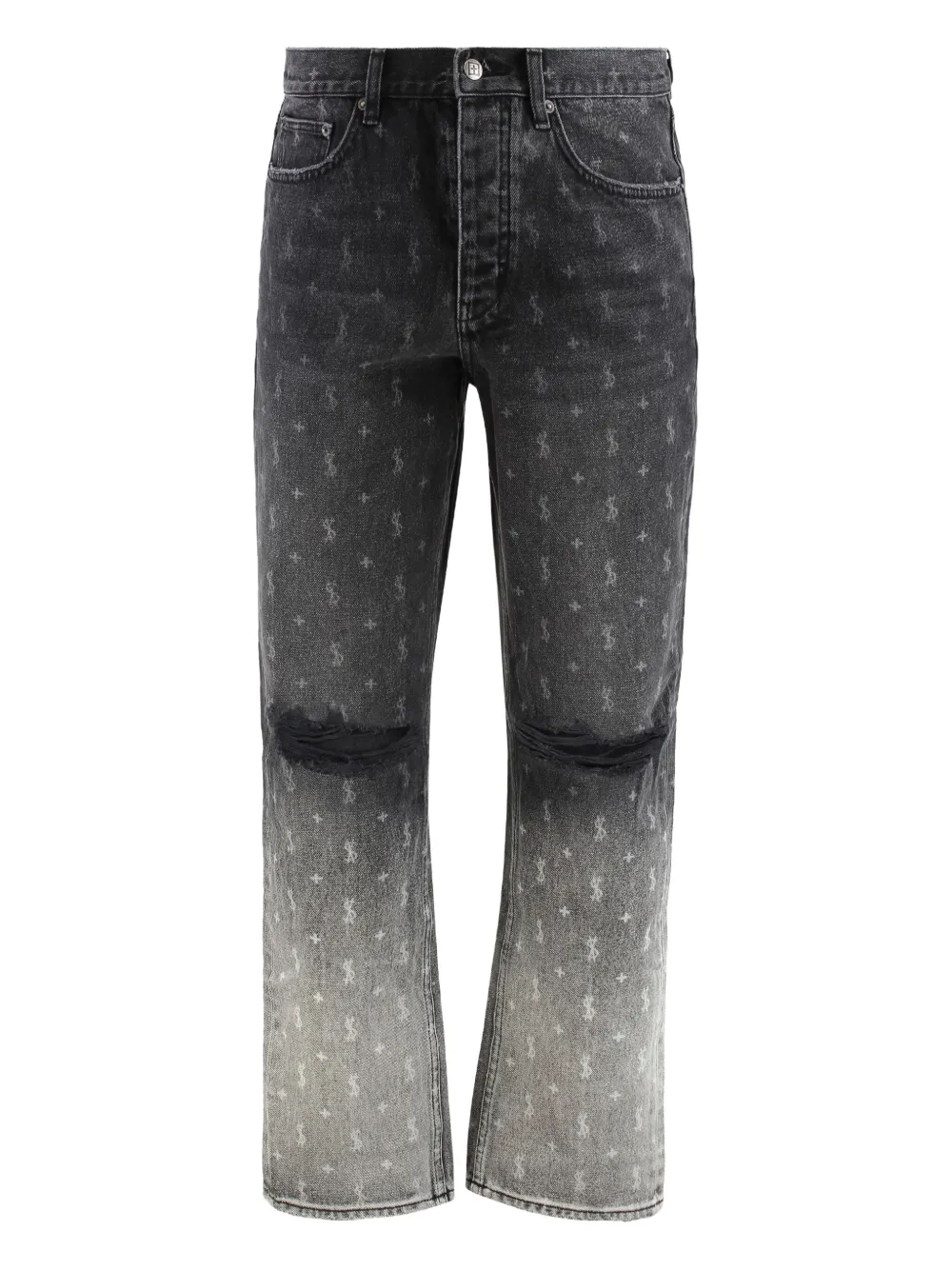 Ksubi faded-dye dollar-sign jeans Grijs