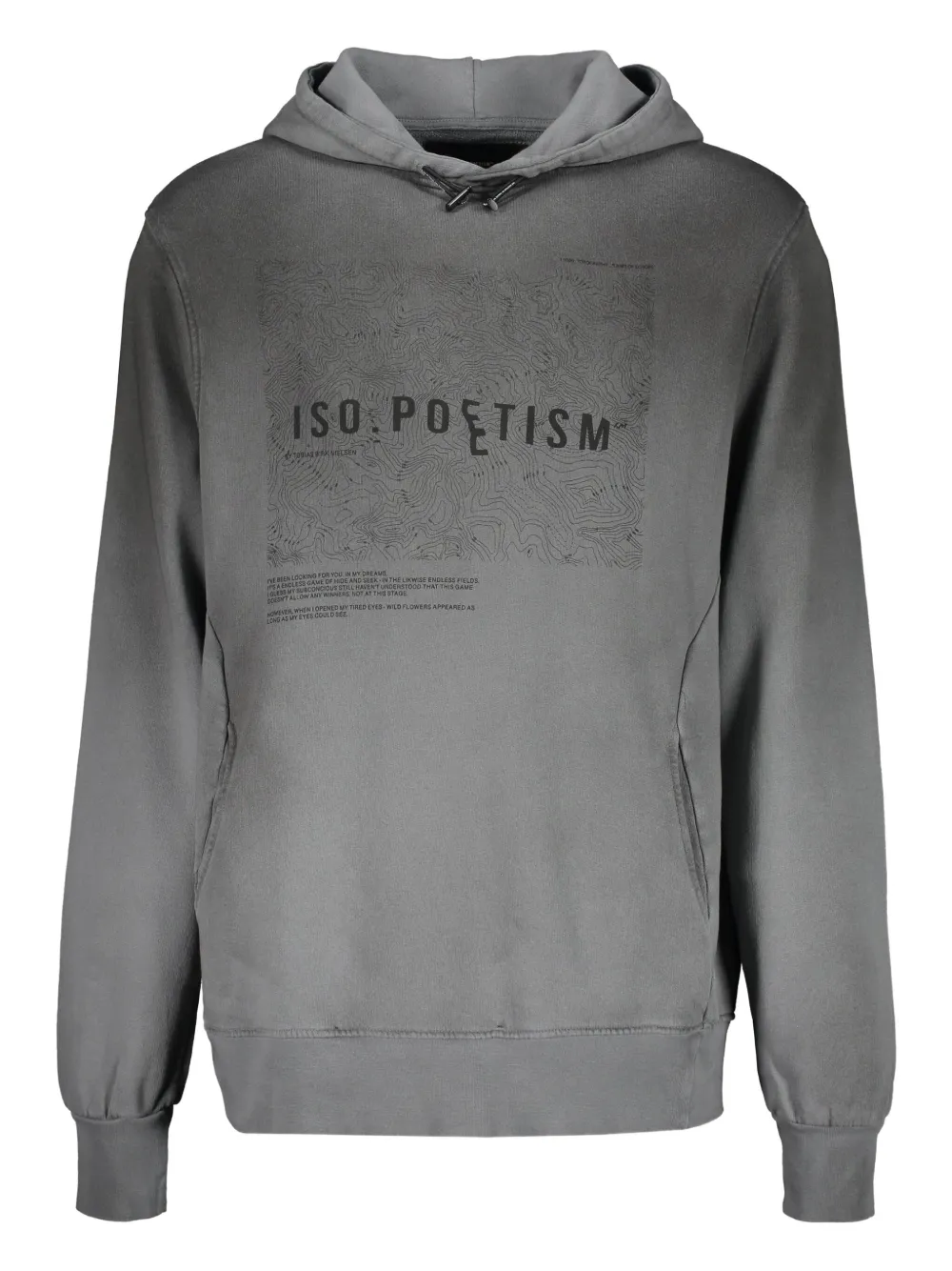 ISO.POETISM drawstring-hood graphic hoodie | Grey | Image 1