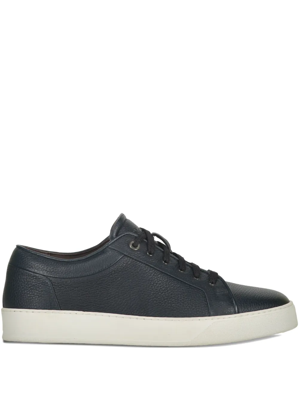 Moorer grainy leather low-top sneakers Blue