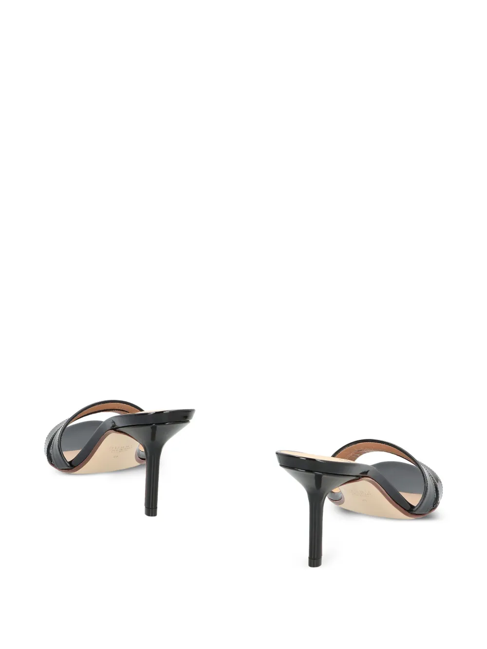 Francesco Russo patent leather stiletto sandals Black