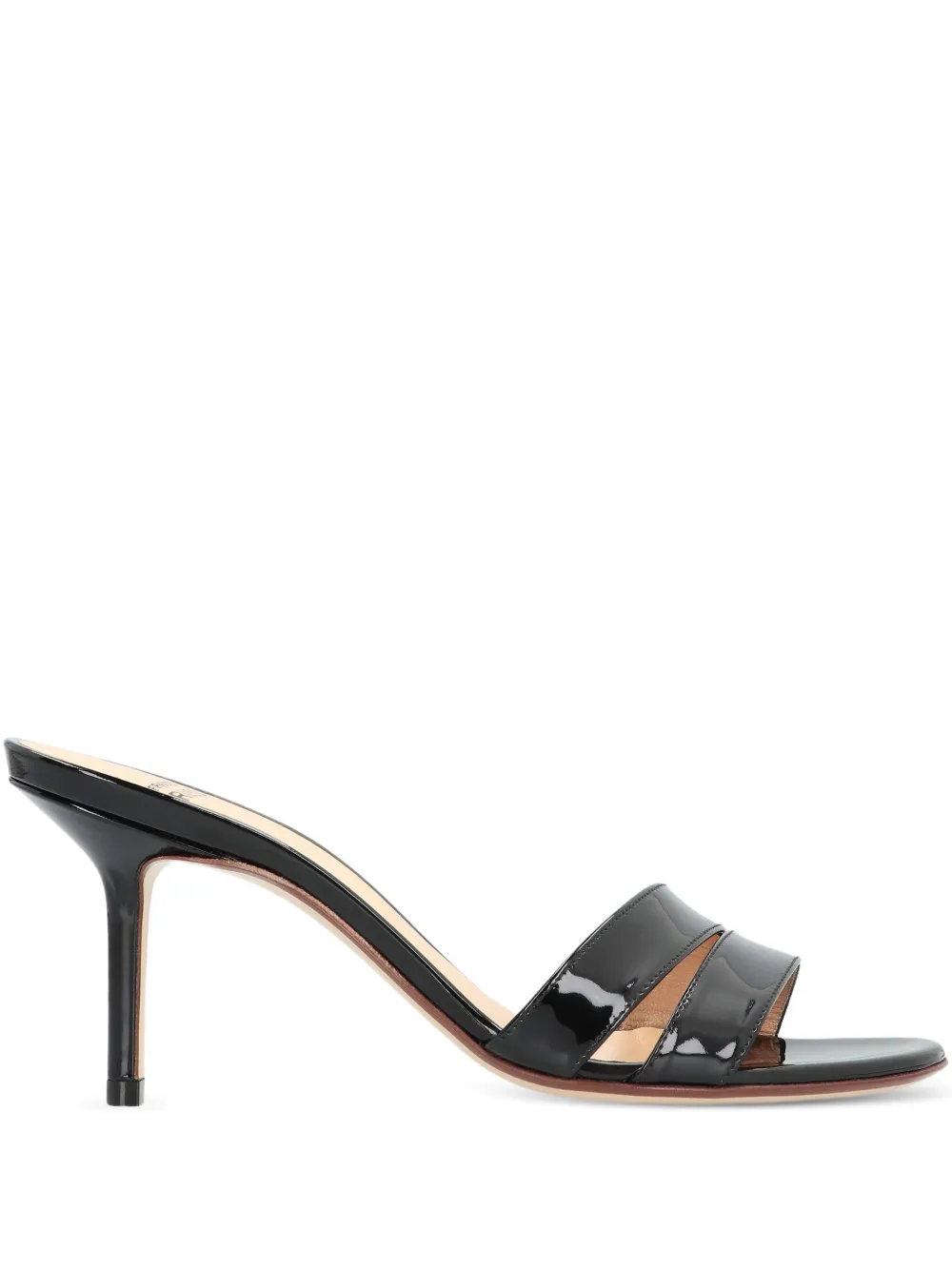 Francesco Russo patent leather stiletto sandals Black