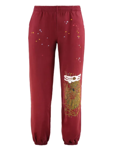 SP5DER web-print elastic-cuff track pants