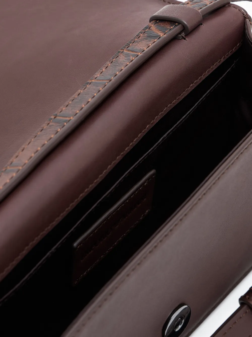 Emporio Armani Leren schoudertas met krokodillen-reliëf Bruin