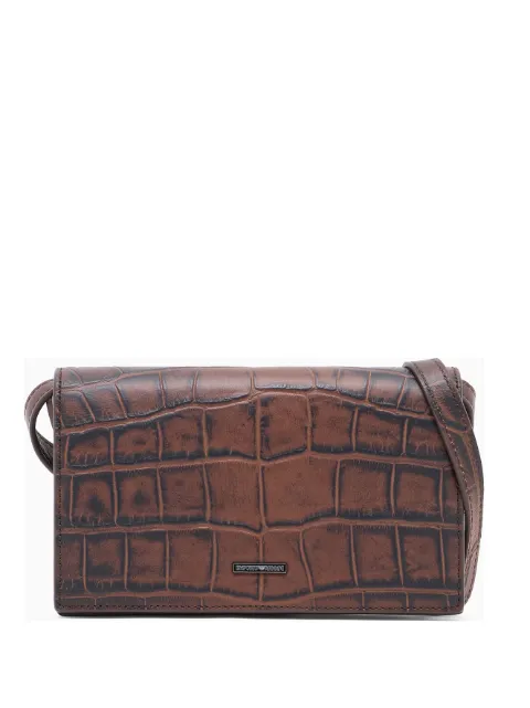 Emporio Armani crocodile-embossed leather shoulder bag