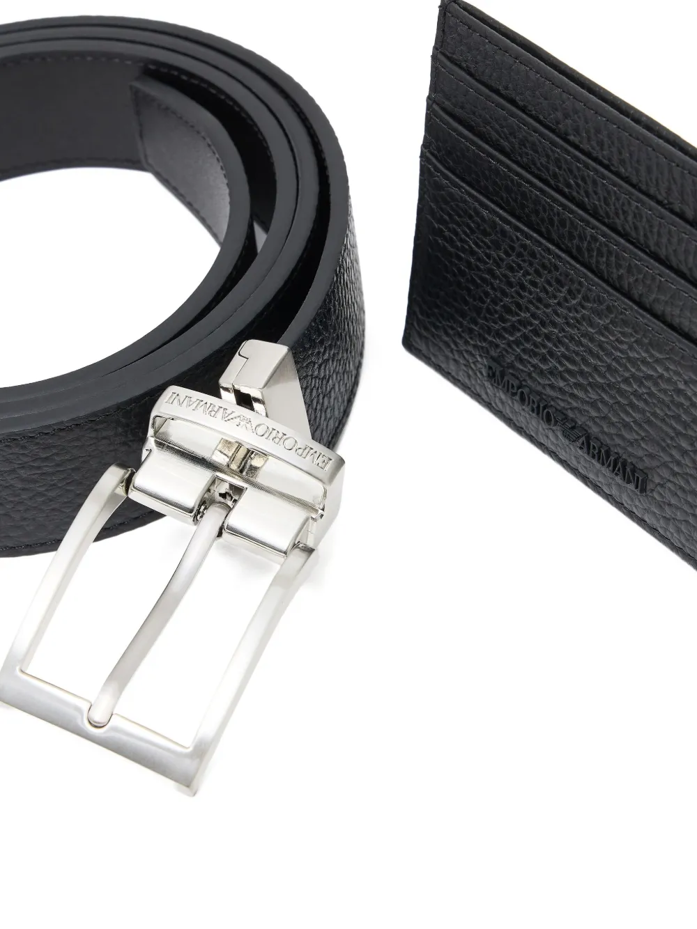 Emporio Armani Twee leren pasjeshouders Zwart