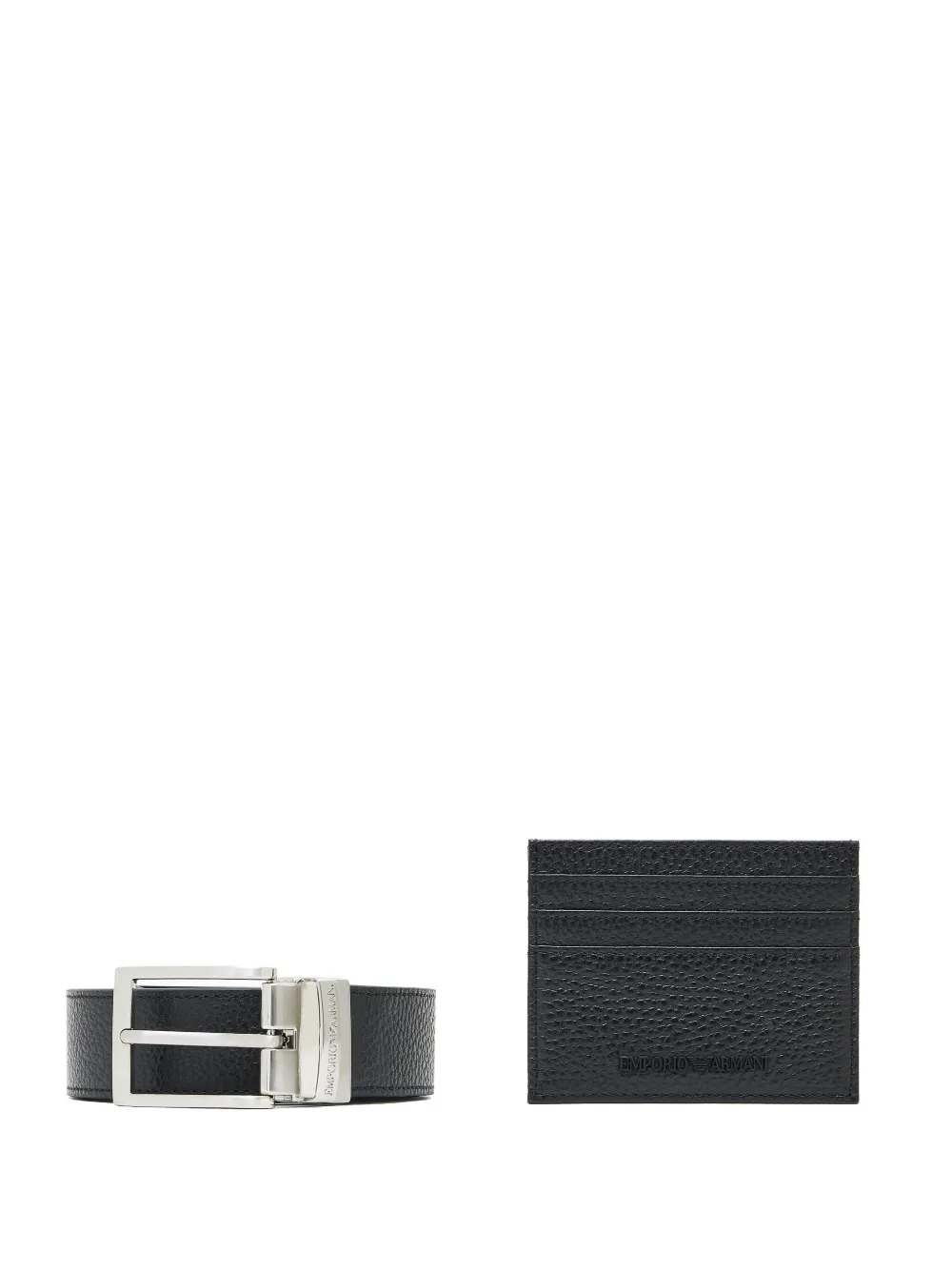 Emporio Armani leather belt cardholder set (set of two) | Black | Image 1