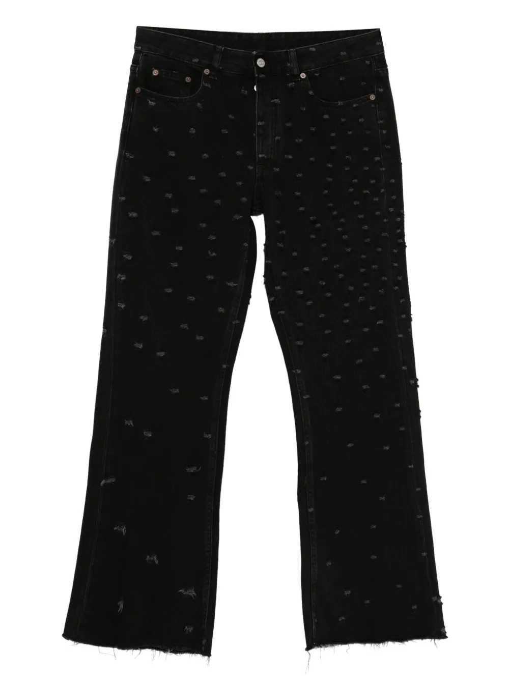 Maison Martin Margiela Pre-Owned 2010s フレイド パンツ - ブラック Maison Martin Margiela Pre-Owned 2010s フレイド パンツ - ブラック