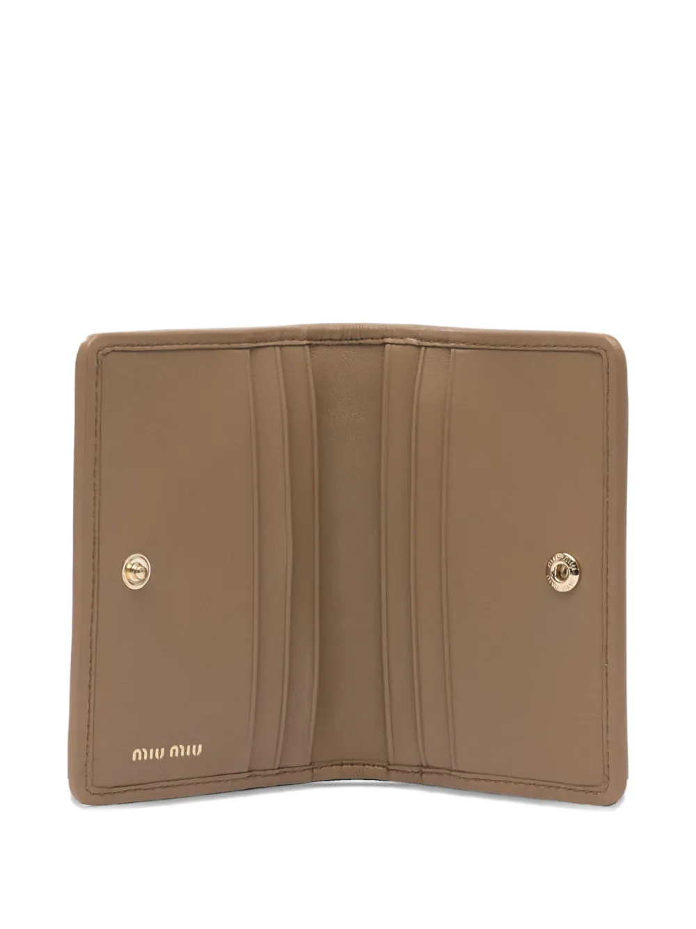 Miu Portemonnee met logo en textuur Bruin