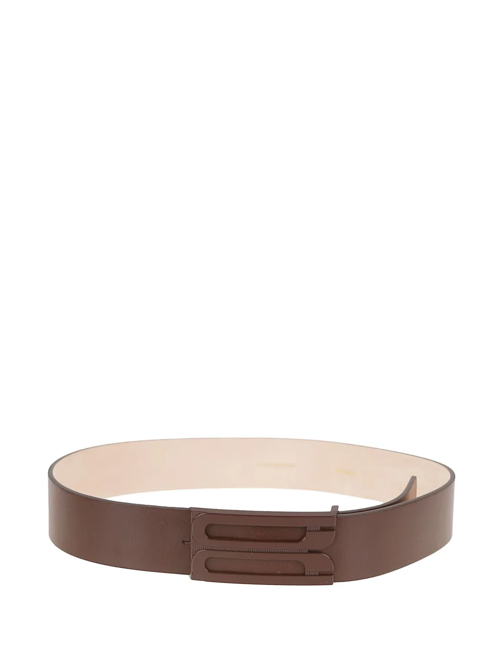 Victoria Beckham Leren riem met logoplakkaat Bruin