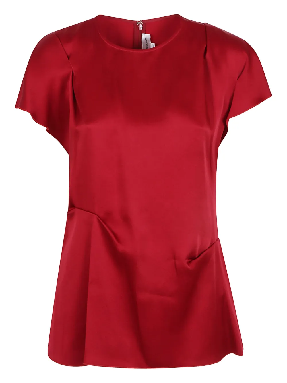 Victoria Beckham Blouse met gedrapeerd detail en korte mouwen Rood