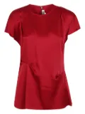 Victoria Beckham draped-detail short-sleeve blouse - Red