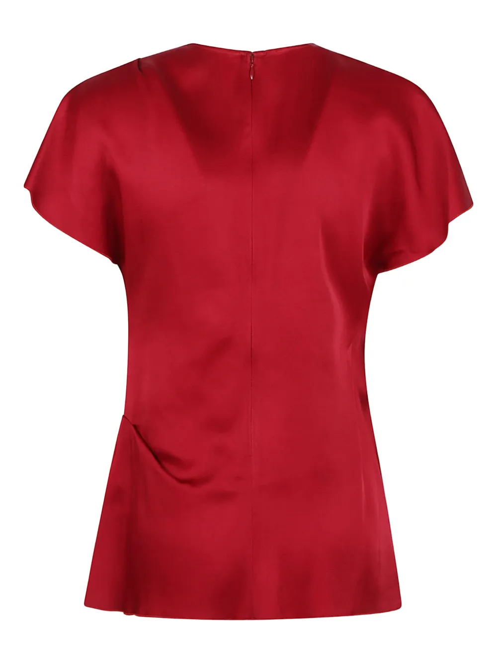 Victoria Beckham Blouse met gedrapeerd detail en korte mouwen Rood