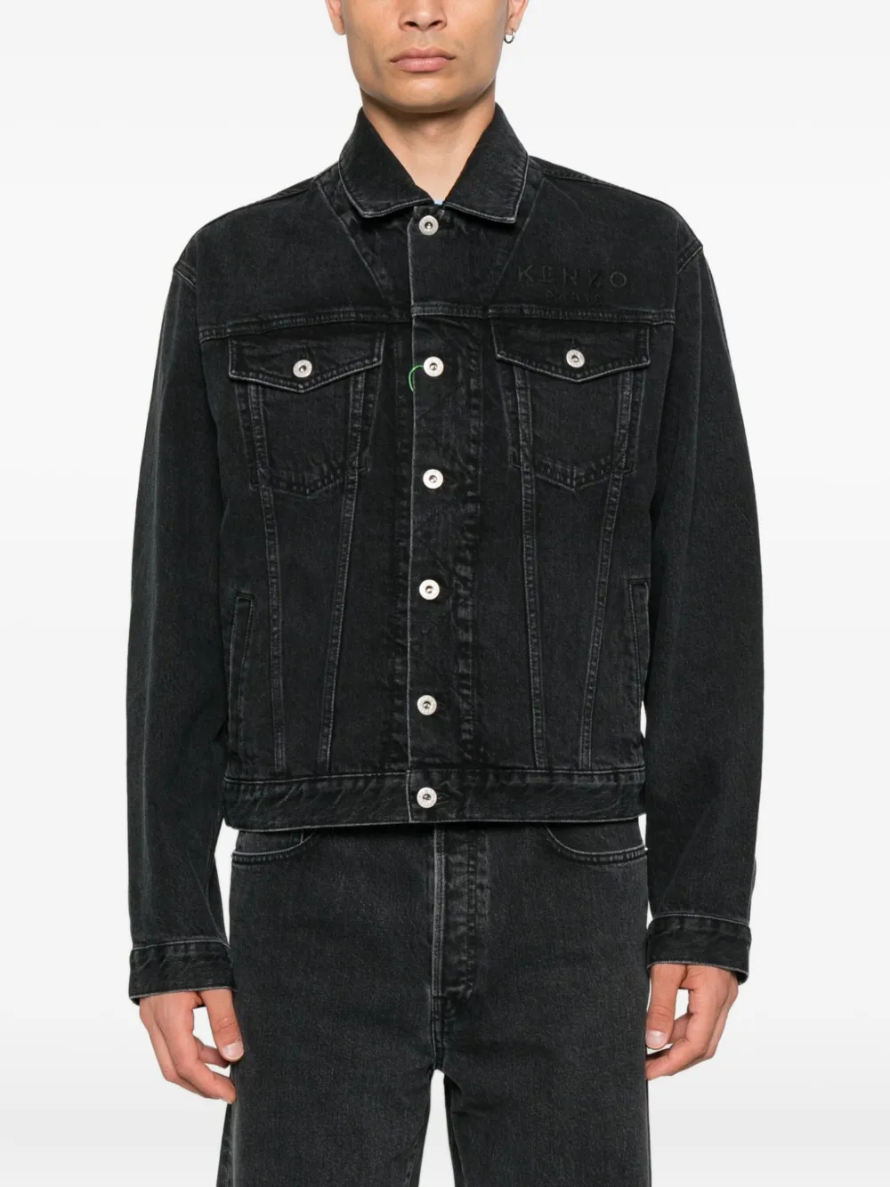 Kenzo Boke Flower denim jack Zwart