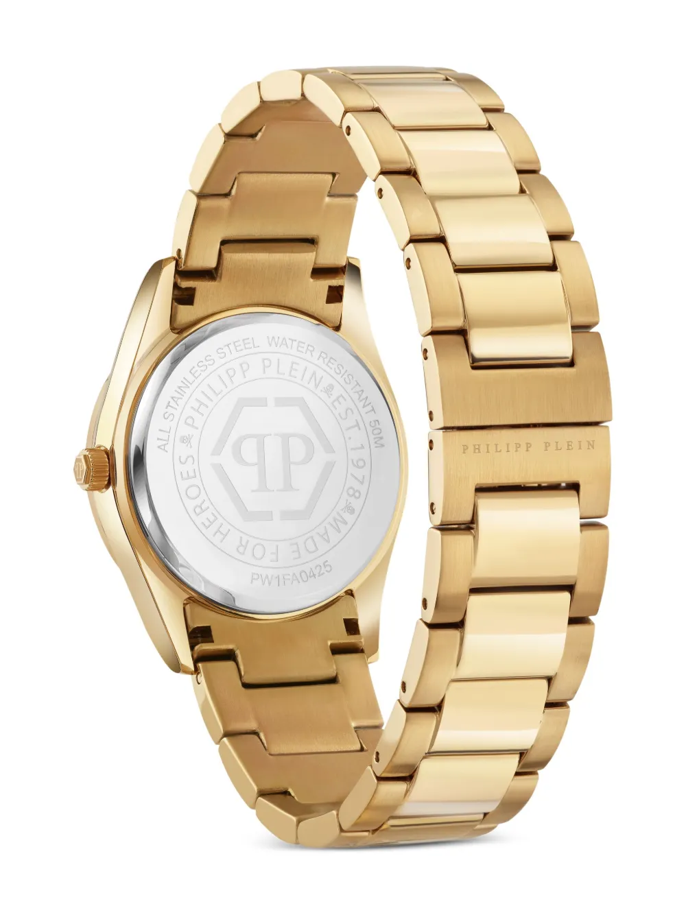 Philipp Plein Plein Icon Chain Crystal Watch In Gold