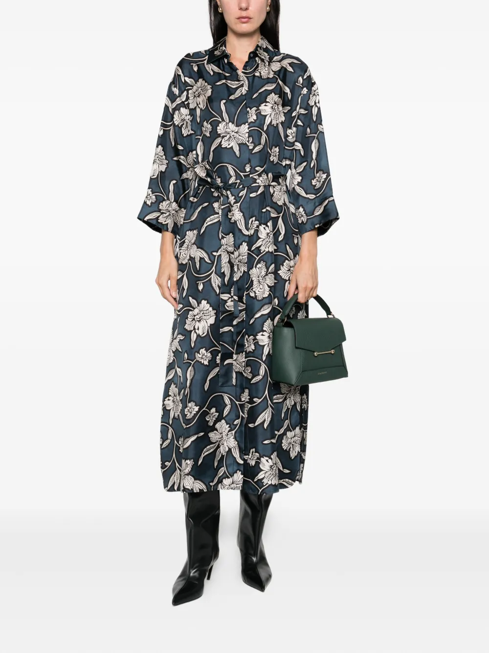 'S Max Mara Shirtjurk met bloemenprint - Blauw