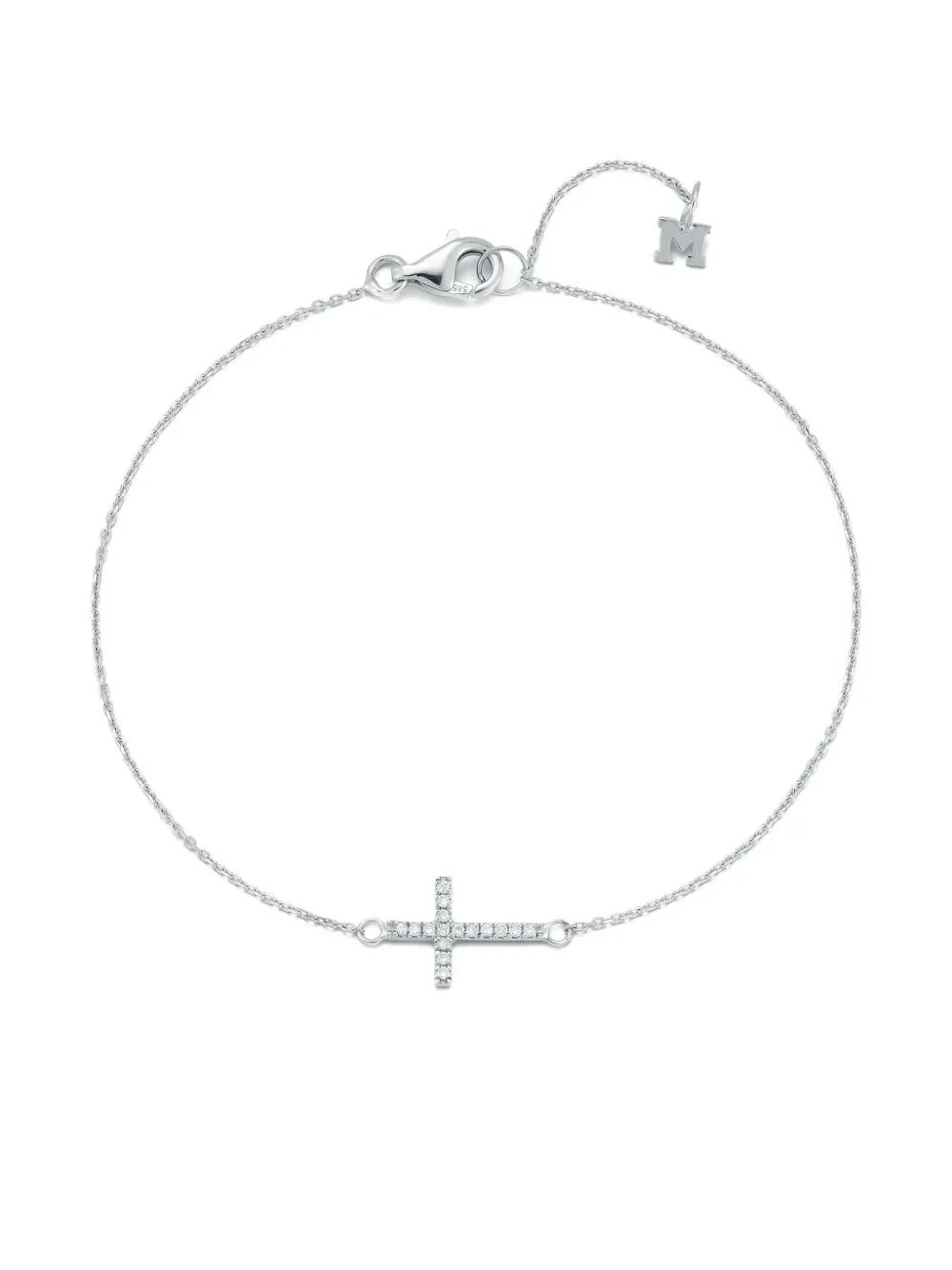 Mateo Silver Diamond Cross Bracelet | Silver | Image 1