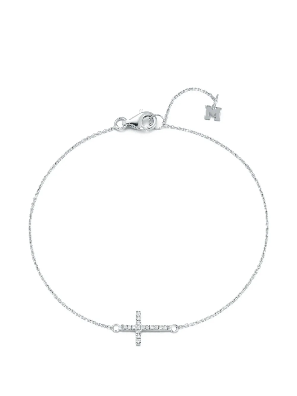 Mateo Silver Diamond Cross Bracelet - Argento