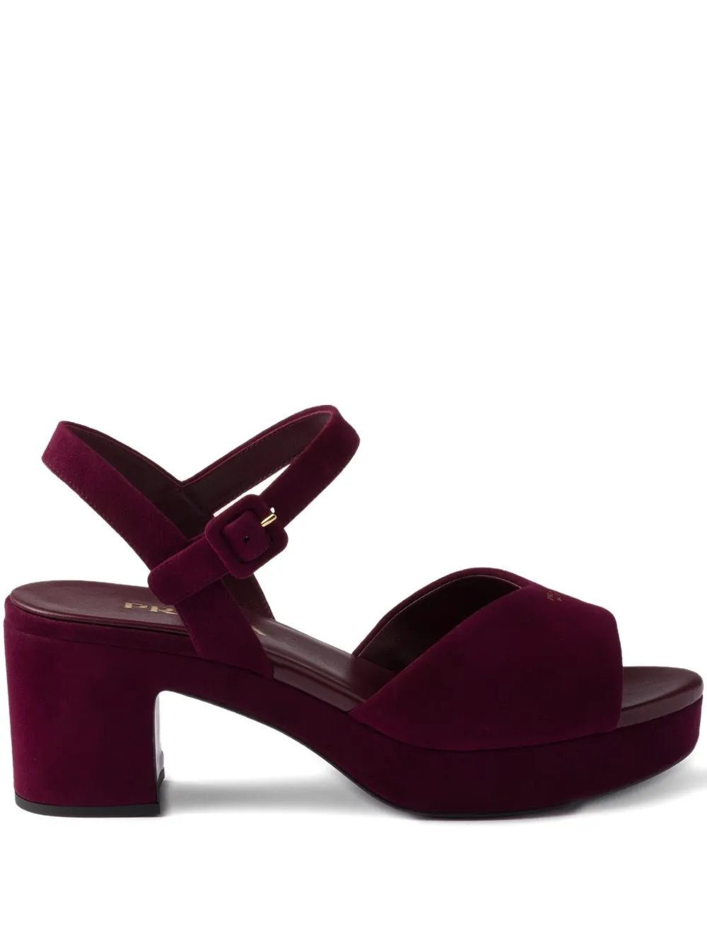 Prada 65mm buckle-strap platform sandals Red