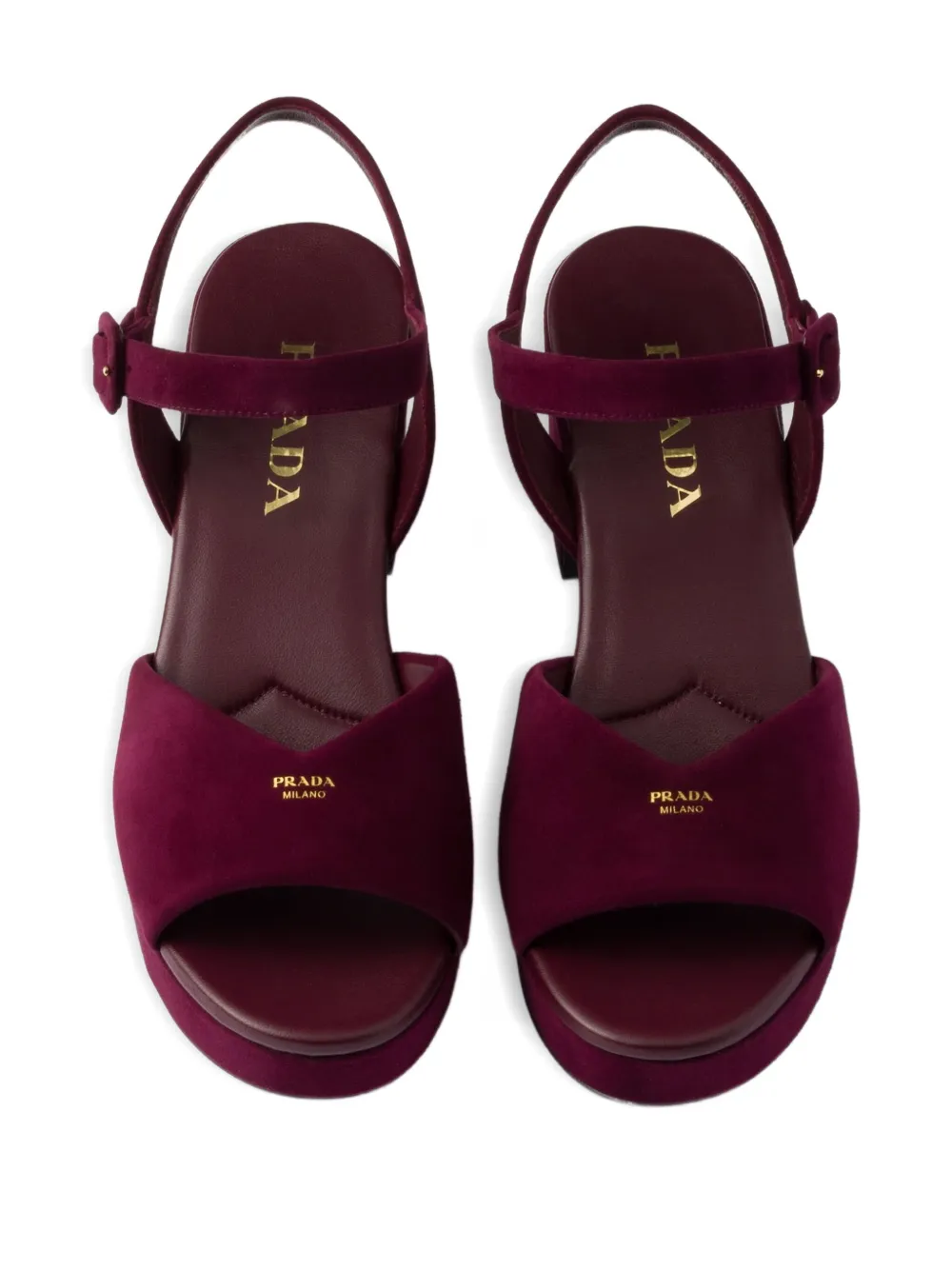 Prada 65mm buckle-strap platform sandals Red