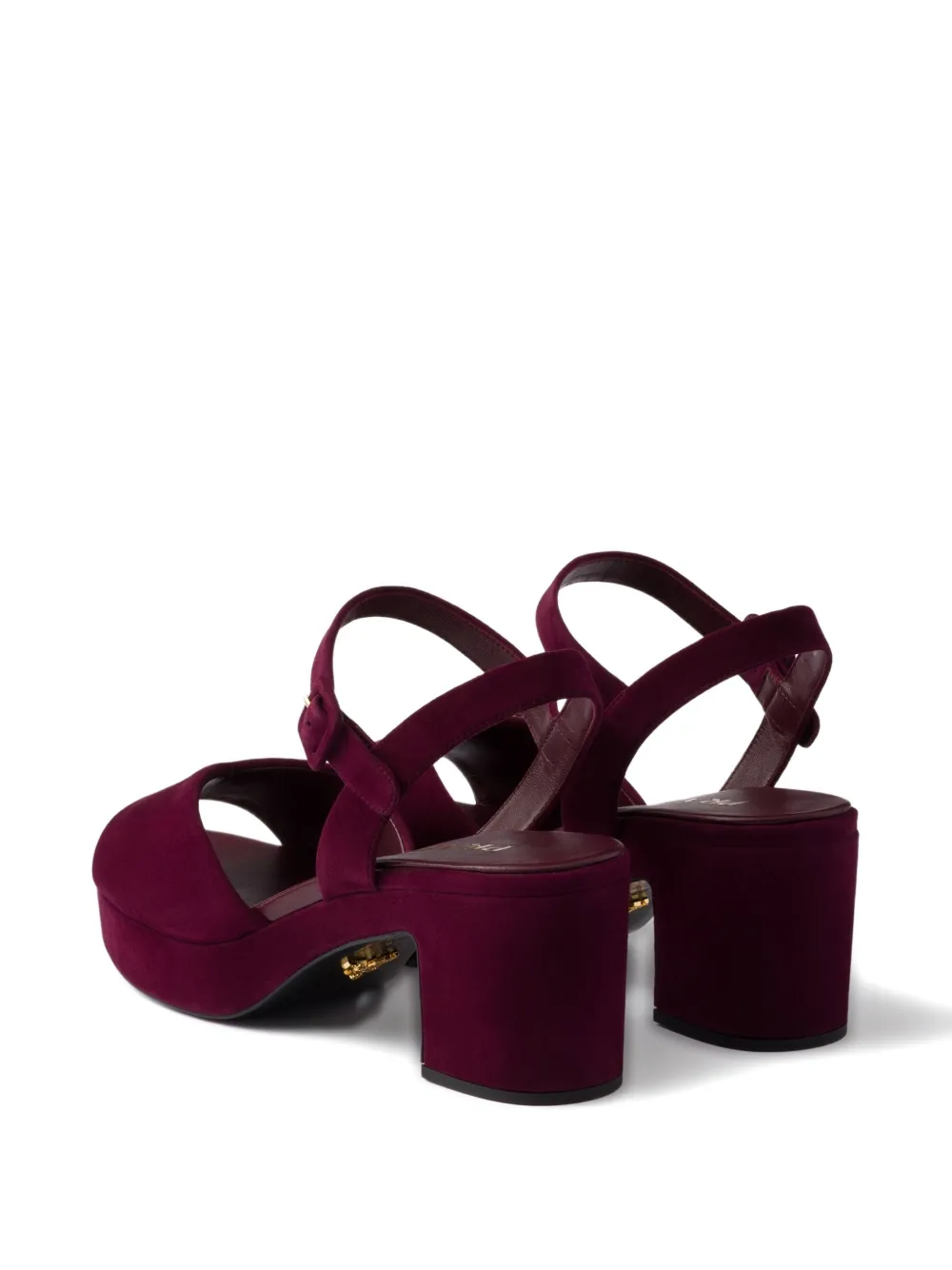 Prada 65mm buckle-strap platform sandals Red