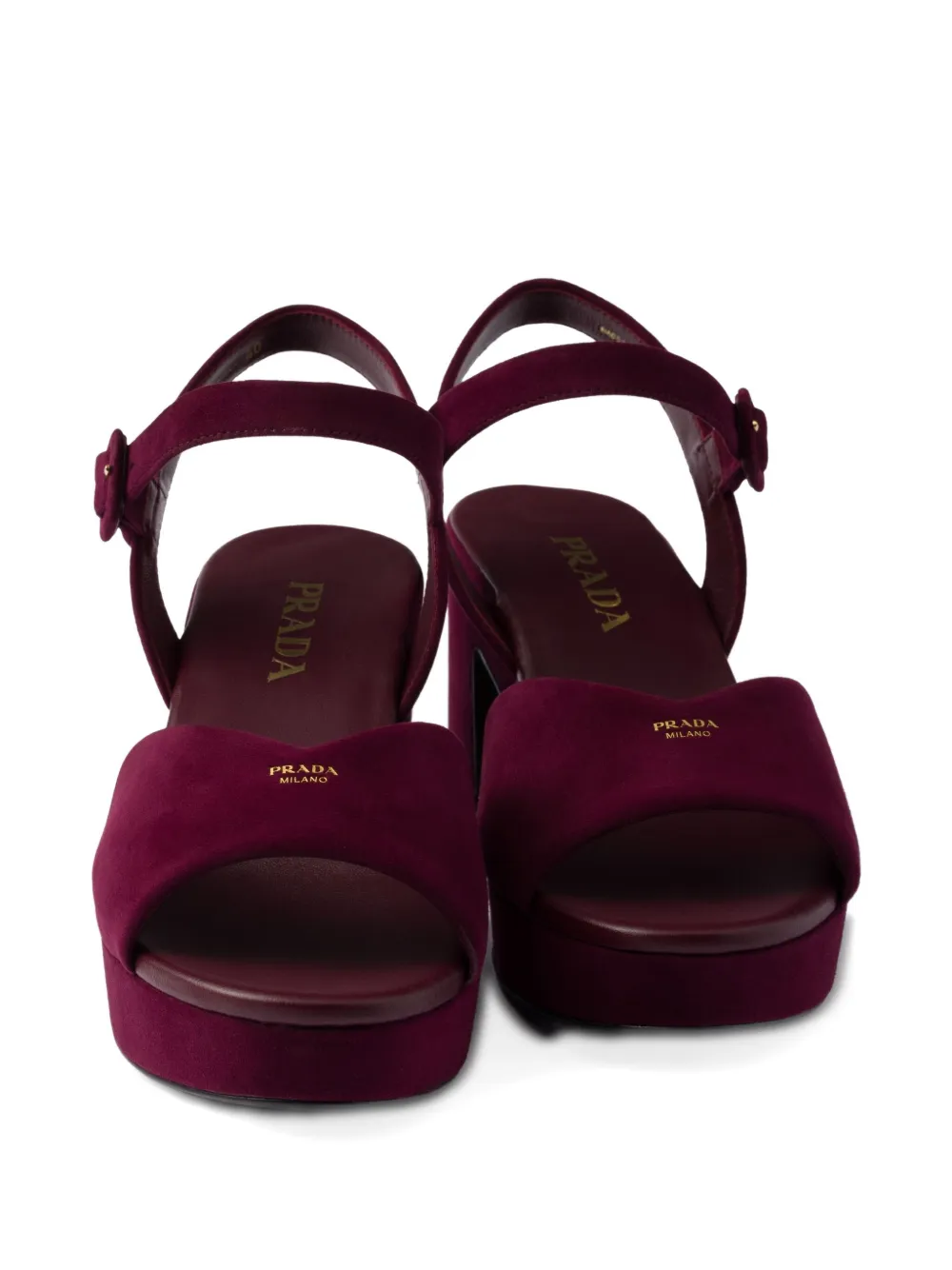 Prada 65mm buckle-strap platform sandals Red