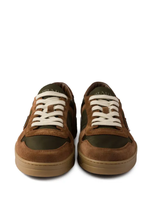 Prada Downtown Suede Sneakers | Brown | FARFETCH