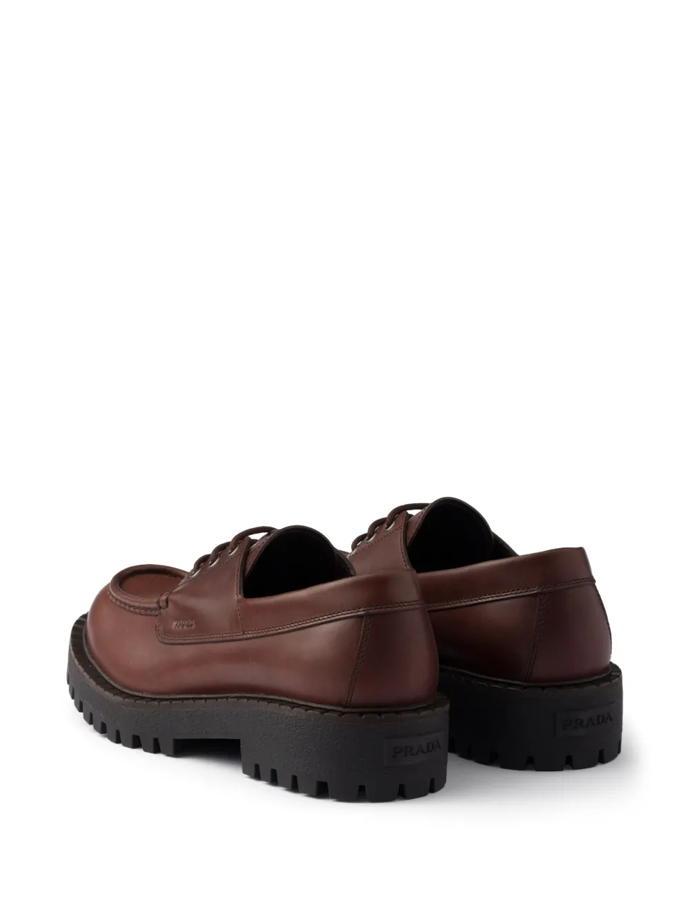 Prada Leren derby schoenen Bruin