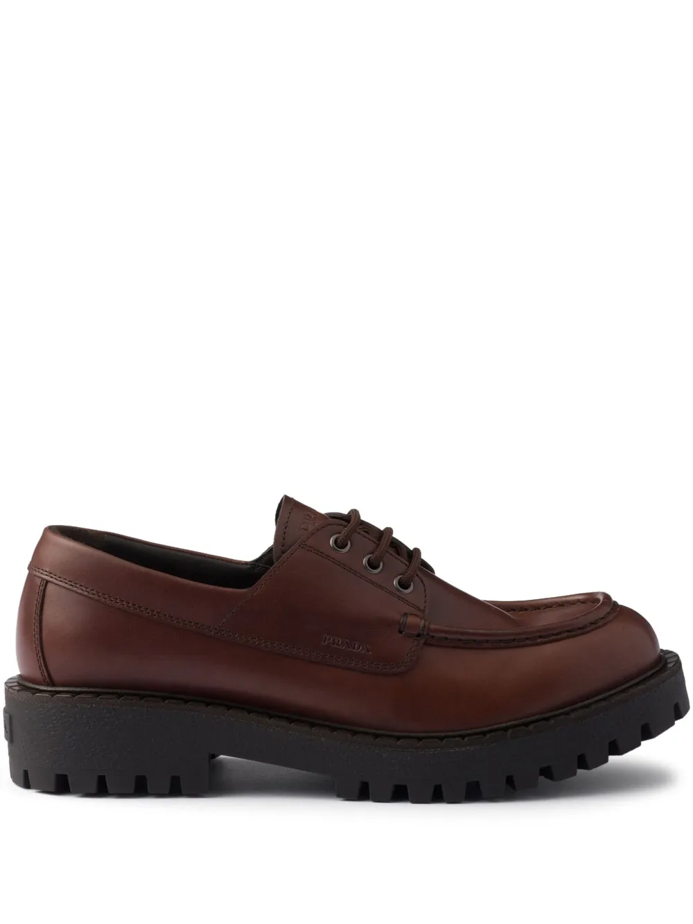 Prada Leren derby schoenen Bruin