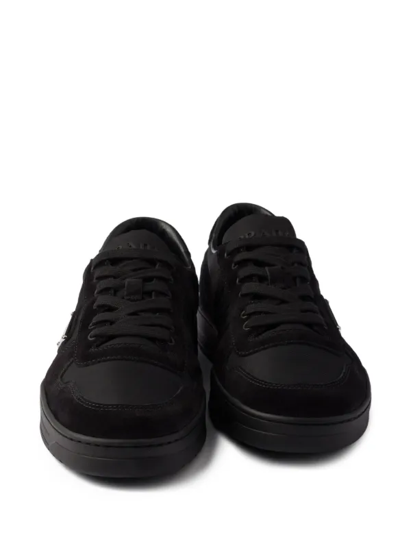 Prada Downtown Re-nylon And Suede Sneakers | Black | FARFETCH