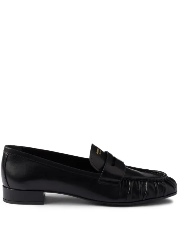 Prada レザーローファー | ブラック | FARFETCH JP Prada レザーローファー | ブラック | FARFETCH JP