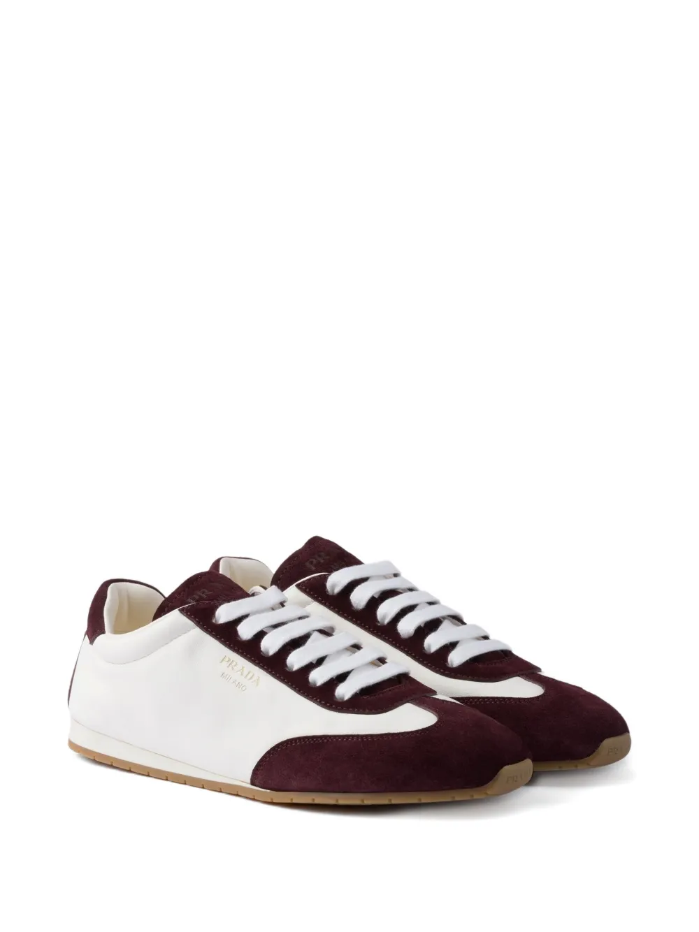 Prada leather sneakers Neutrals
