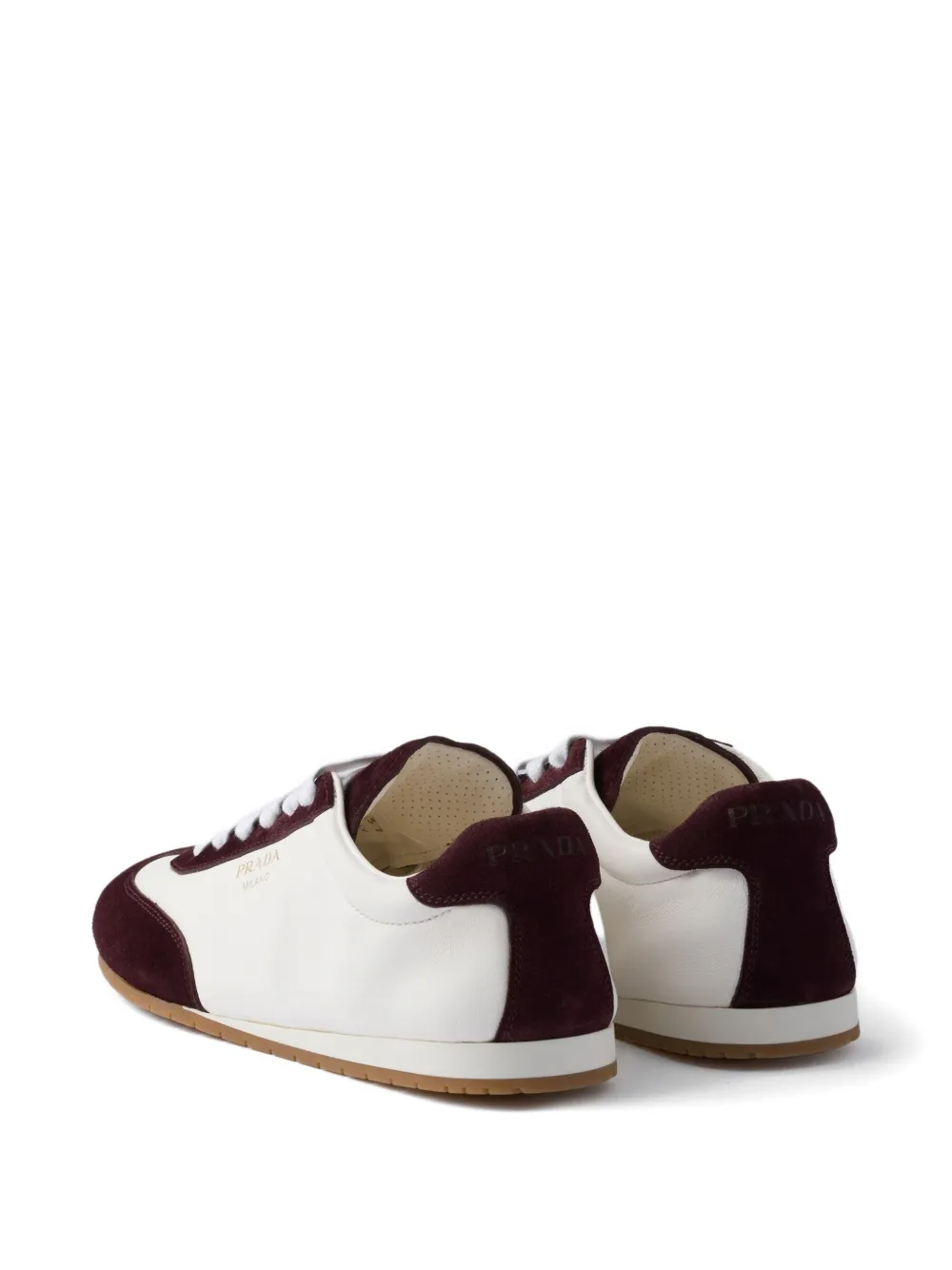 Prada leather sneakers Neutrals