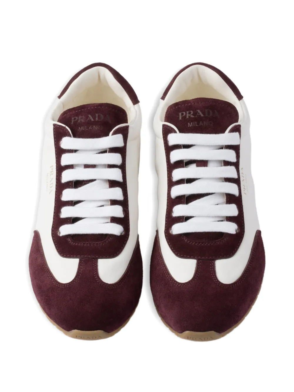 Prada leather sneakers Neutrals