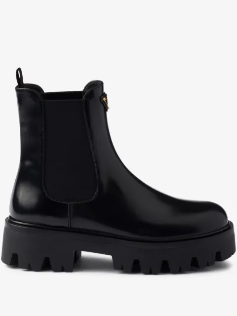 Prada brushed leather booties