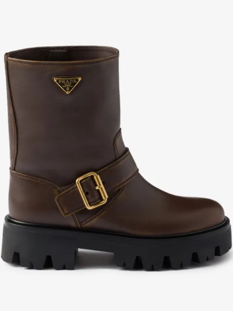 Prada leather booties