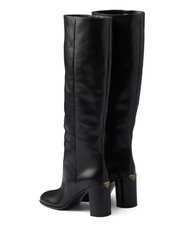 Prada triangle-logo Boots | Black | FARFETCH
