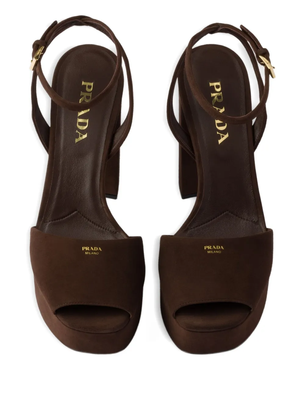 Prada 115mm platform sandals Brown