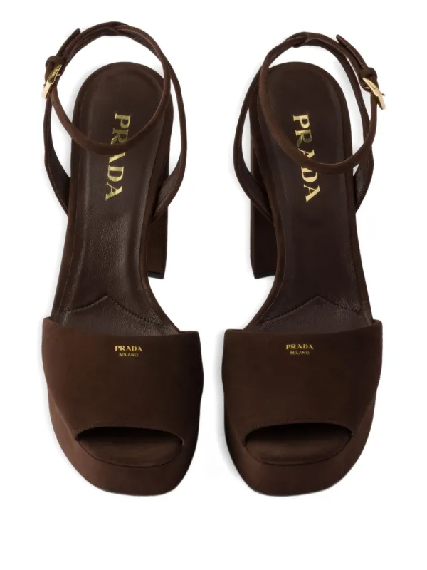 Prada プラットフォーム サンダル | ブラウン | FARFETCH JP
