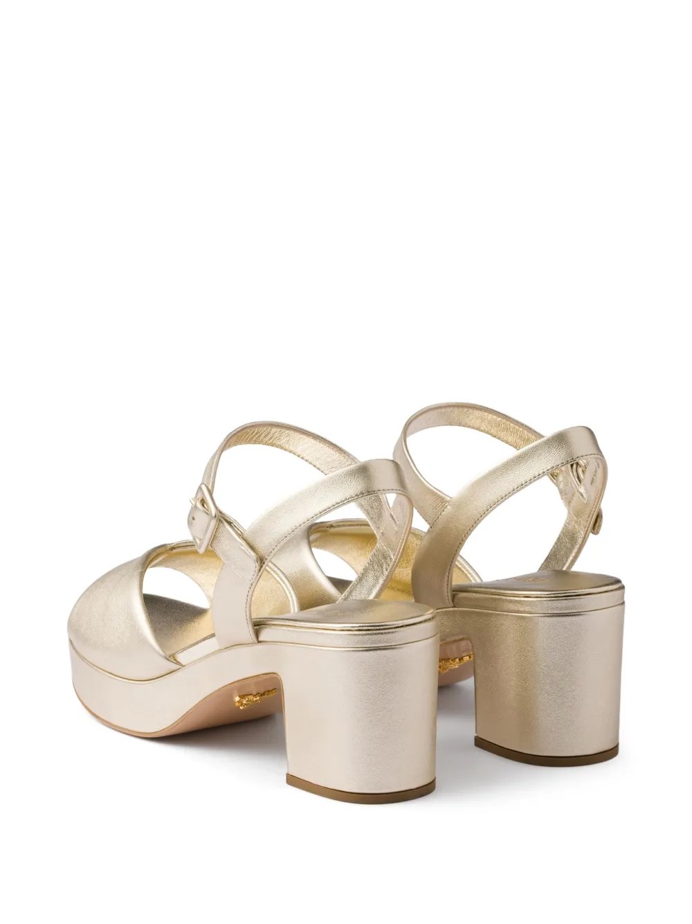 Prada 65mm buckle-strap platform sandals Gold