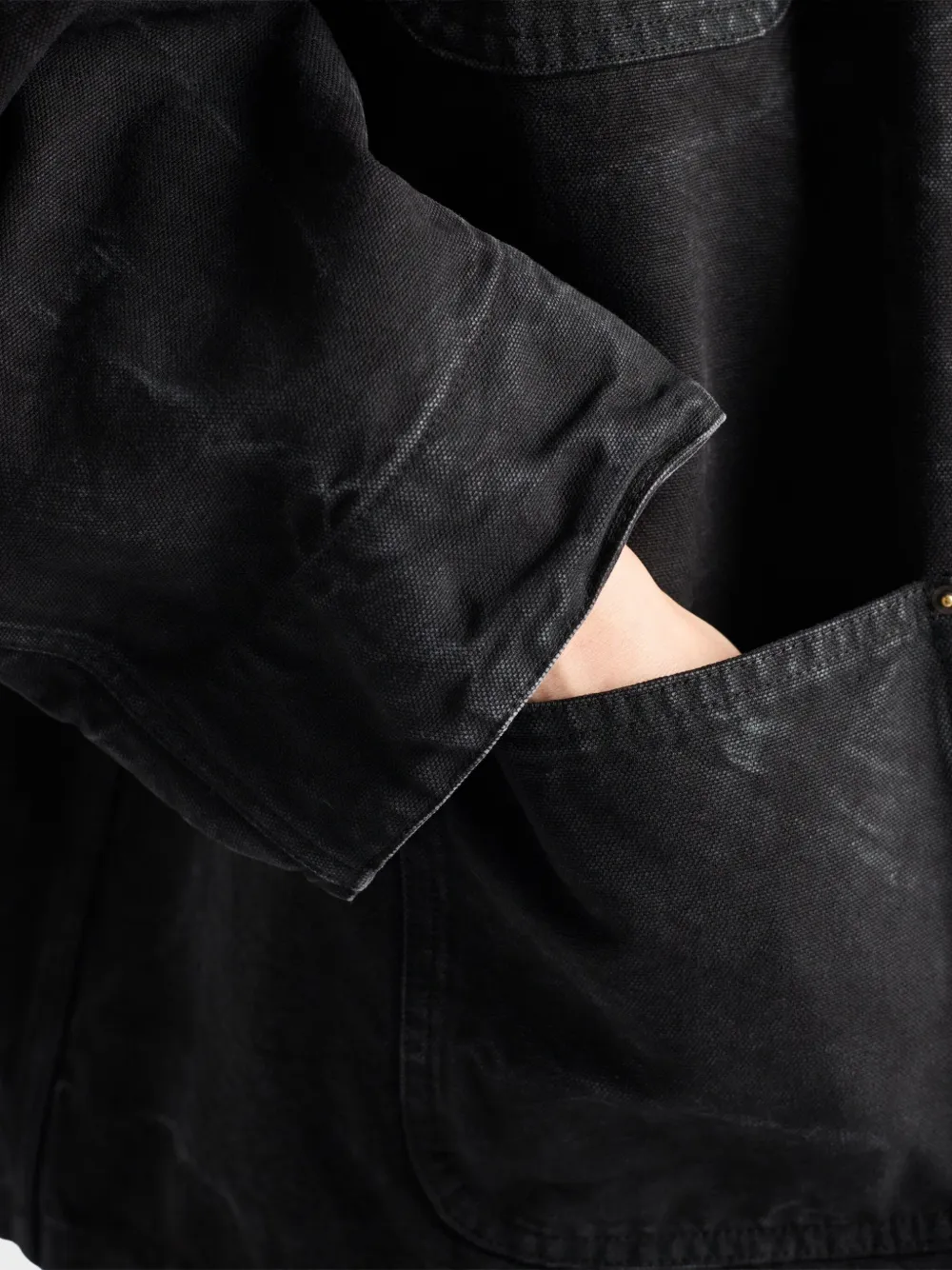 Prada Katoenen jack met leren kraag Zwart