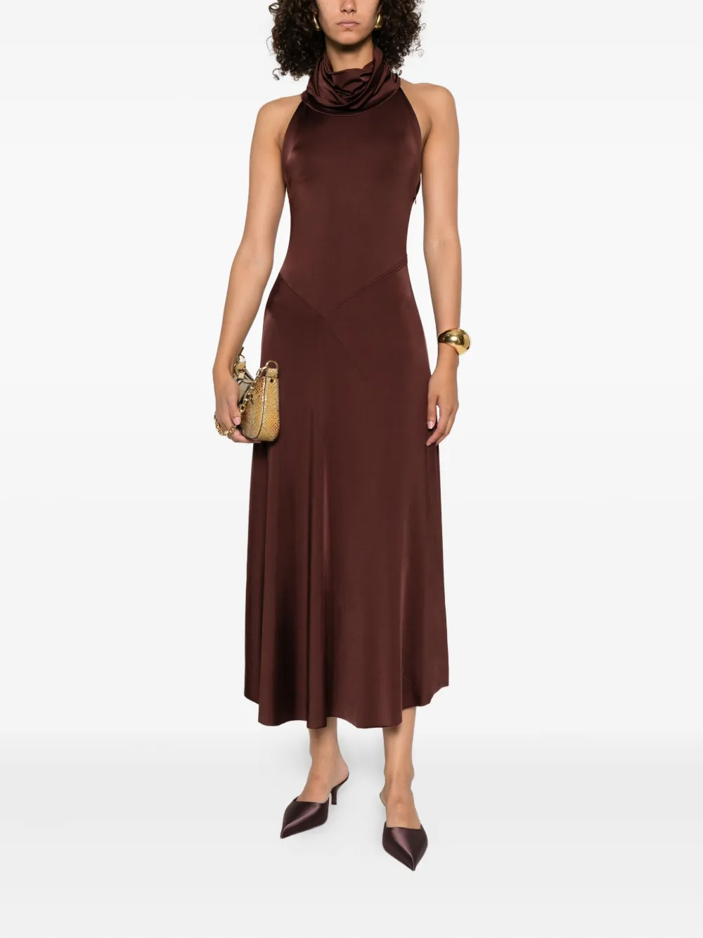 Victoria Beckham high-neck dress Bruin