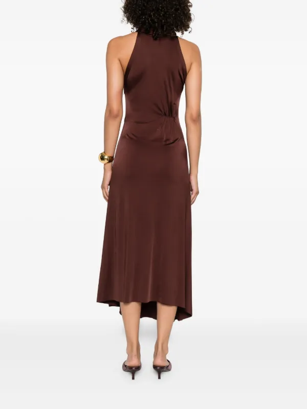 victoria beckham brown dress L'AGENCE Isla Linen Shirt In Light Ecru
