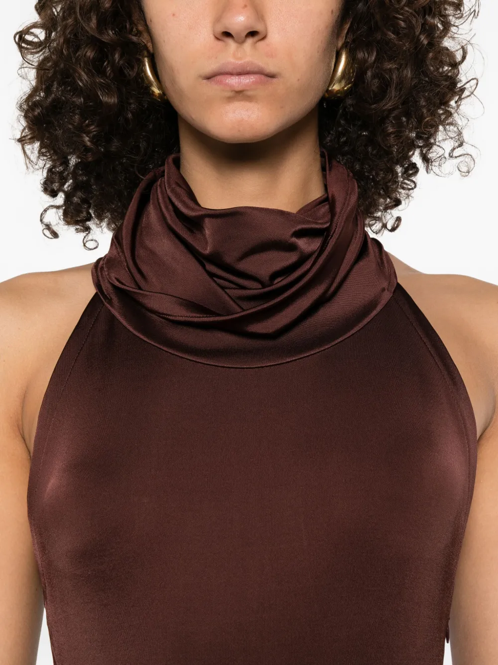 Victoria Beckham high-neck dress Bruin