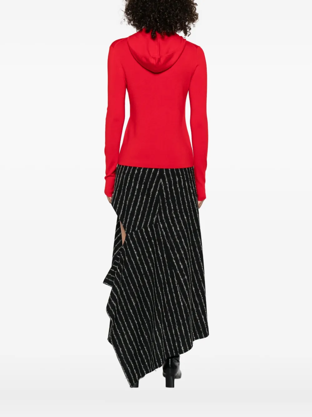 Victoria Beckham zip-front panelled cardigan Rood