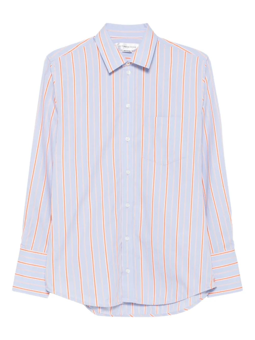 Victoria Beckham striped cotton long-sleeve shirt Blauw