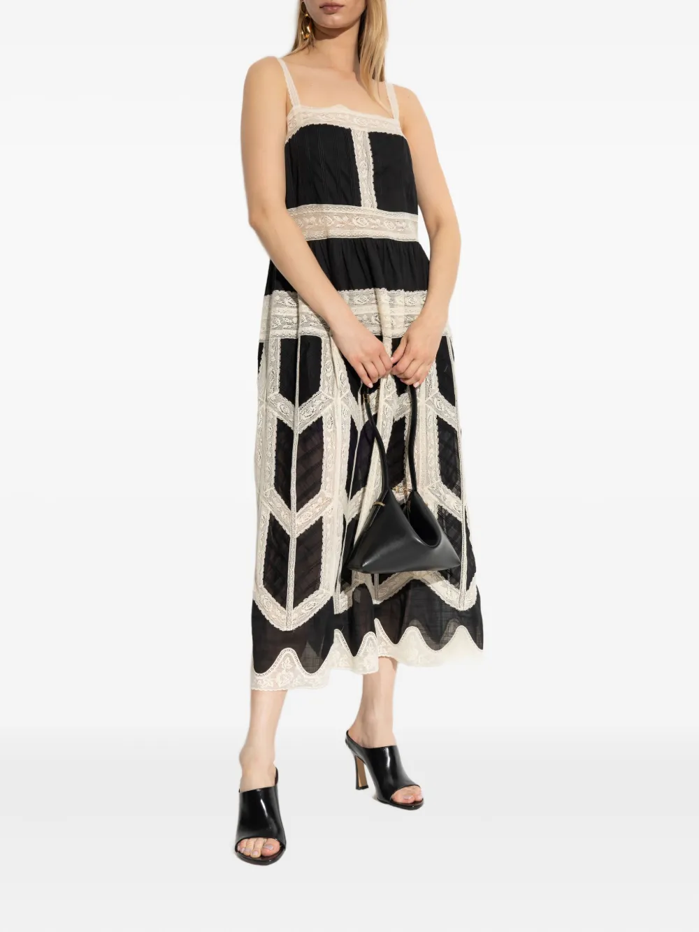 Zimmermann Lace-insert Dress In Black