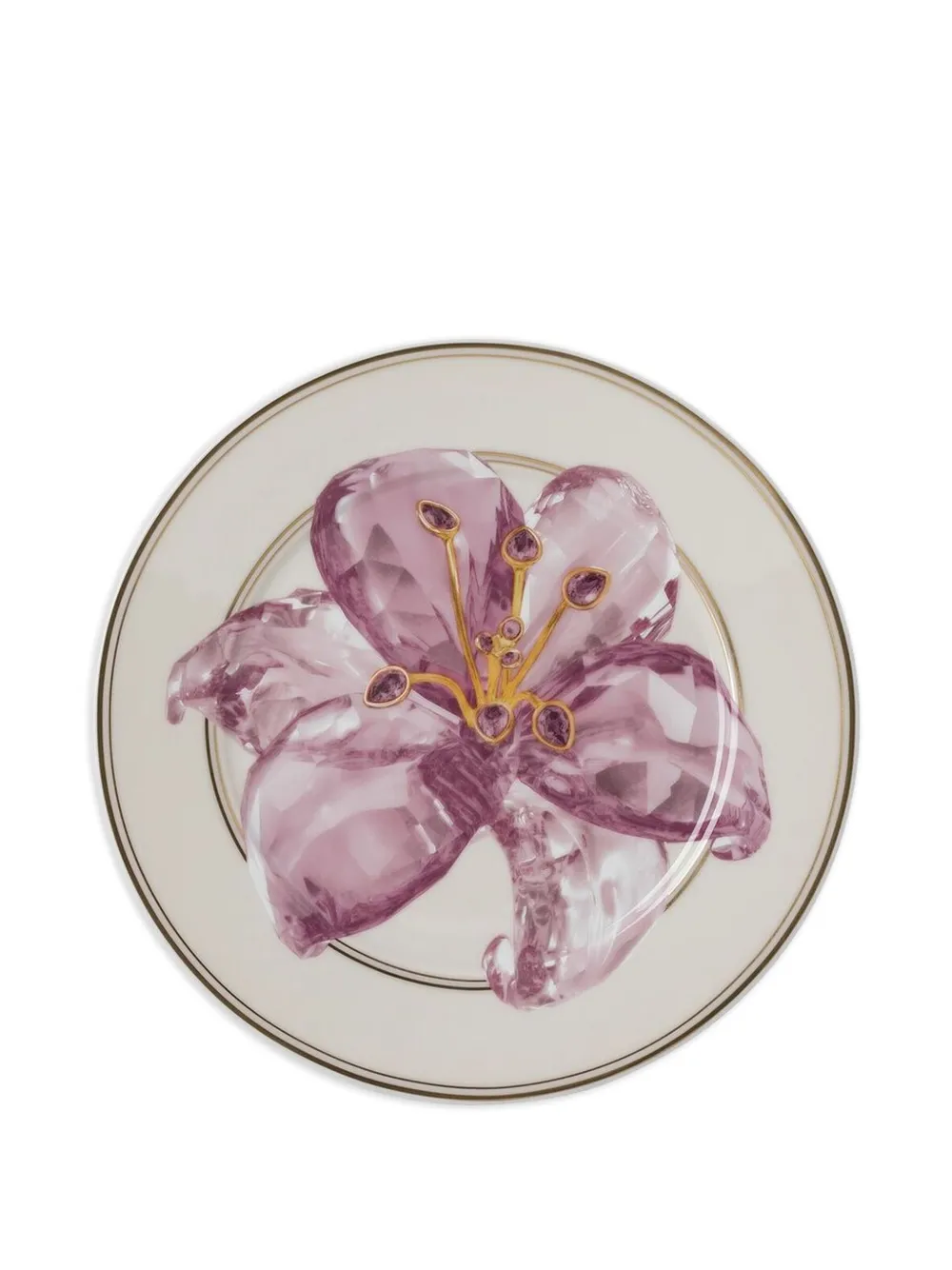 Swarovski flower-print plate | Neutrals | Image 1